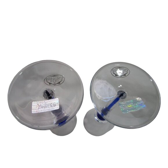 Home Essentials Teardrop Blue Cobalt Stem Cordial NWT Minor Defects A Pair - Picture 16 of 16